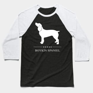 Boykin Spaniel Dog White Silhouette Baseball T-Shirt